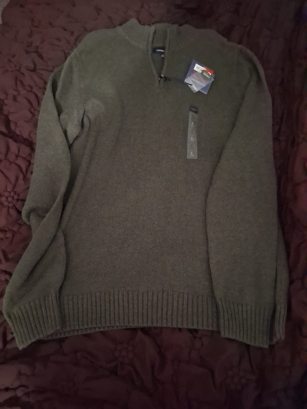 croft & barrow Olive Green Half-Zip Men's Sweater